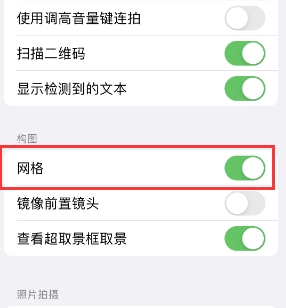 洋县苹果手机维修网点分享iPhone如何开启九宫格构图功能 