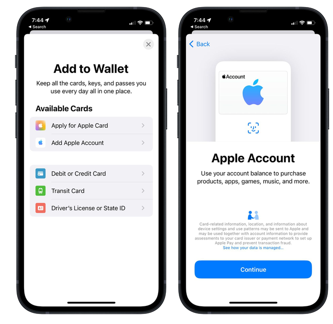 洋县苹果手机维修分享iOS 15.5钱包App如何添加 Apple 账户 